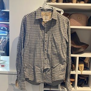 EUC Rag & Bone Blue checkered Button down L